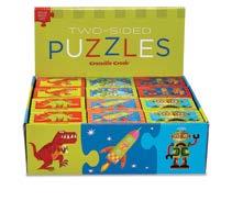 CROCODILE CREEK // PUZZLE 24 PIECES 2 SIDED PUZZLES Ages 4+ Puzzle: 12 x 18 cm / 5 x 17 Box: 9 x 6 x 2,5 cm