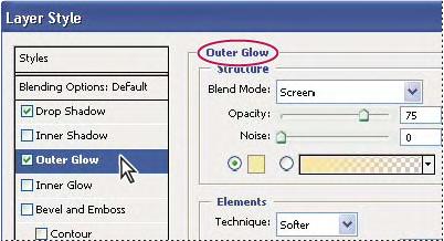 Layer Styles Dialog Box Overview You can edit styles applied to a layer or create new styles using the Layer Styles dialog box.