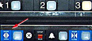 Bad design Elevator controls and labels on the bottom row all look the same, so it is easy to push a label by mistake instead of a