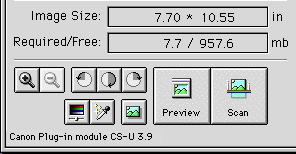 S T E P 1 Unit Specifies the units that define the size of the scanned image. Unit Settings Dialog The units displayed in this section of the control panel will change.