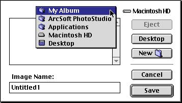 The example below shows how to save a scanned image with ArcSoft PhotoStudio 2000.