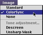 S T E P 3 Auto Tone Correction When the selected scan mode is Color, you have three options for adjusting the color: Standard, ColorSync or None. The default setting is [Standard].