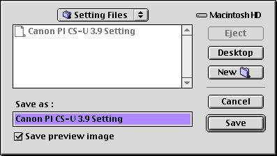 S T E P 3 Saving/Recalling Settings The scan mode, resolution and preference settings can be saved with a preview image to a settings file and recalled for future processing.
