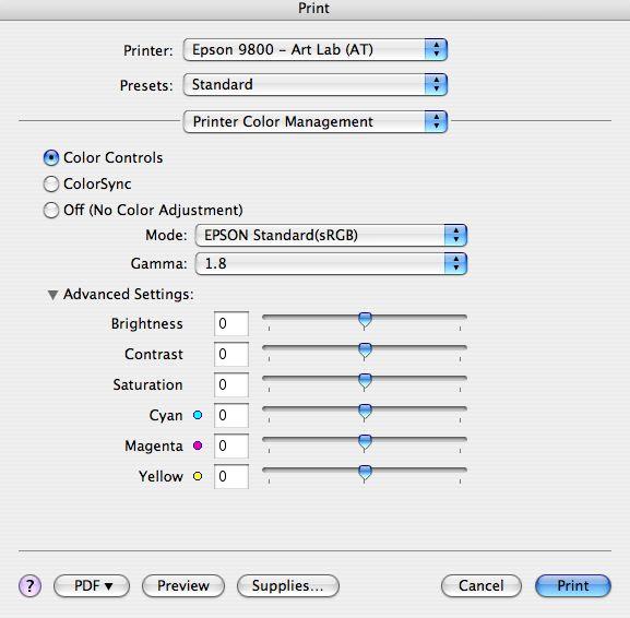 Photoshop / Print with Preview 2) Now you are telling the printer software the information it