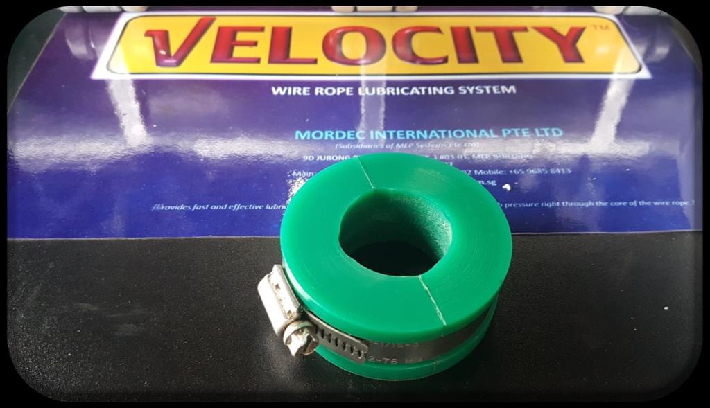 Custom made to fit into Wire Rope diameters from 08mm to 48mm and the contours of the rope, Right Hand or Left Hand Lay Velocity