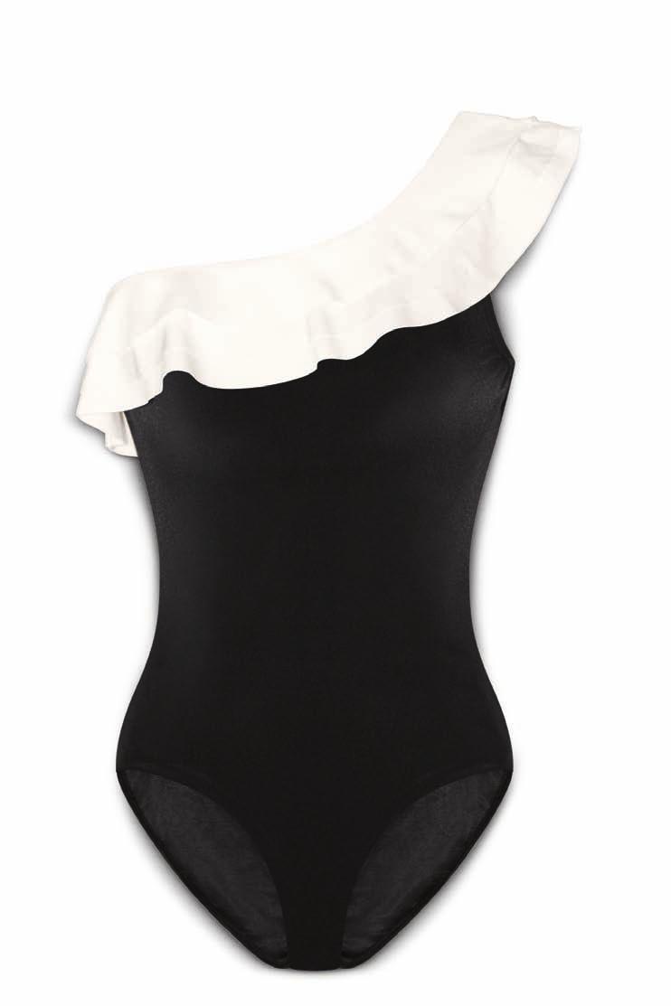 One-Shoulder One Piece slimming zone Sophisticated one-shoulder top is classic and playful Spanx Thinnovation comfortably slims