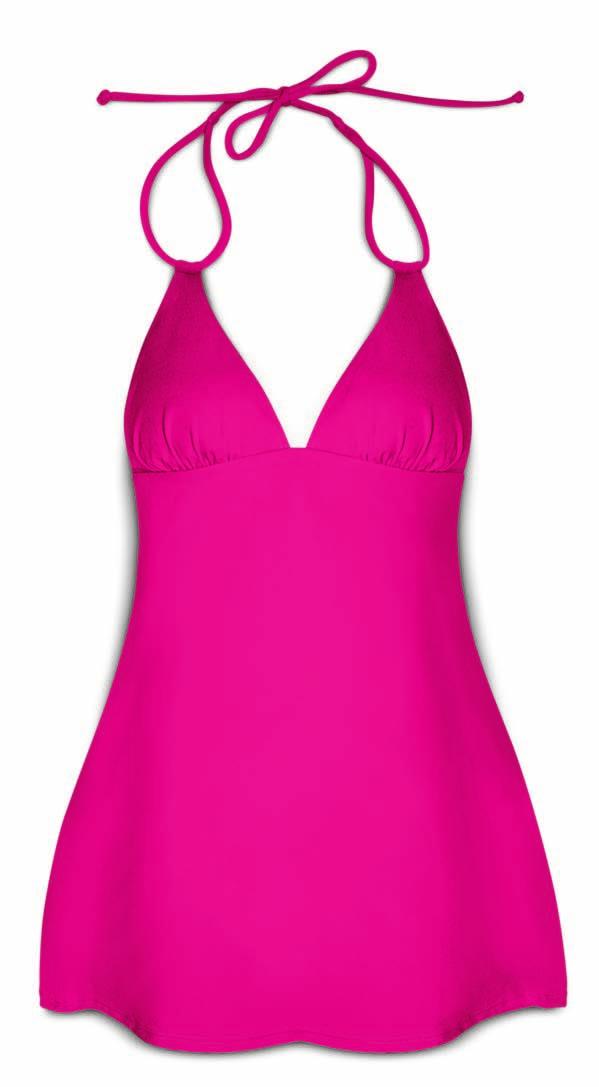Shore ( Essential suits that fluidly merge fit and style ) Swim Dress Provides coverage for tummy and rear Offers the look of a swim dress with the Thinnovation of a one piece Not
