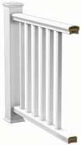 Balusters compatible with this railing system include CXT Pro composite,