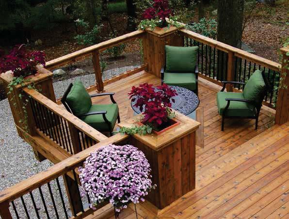 DECORATIVE BALUSTERS Deckorators low-maintenance, easy-to-install aluminum and glass balusters offer several distinctive options.