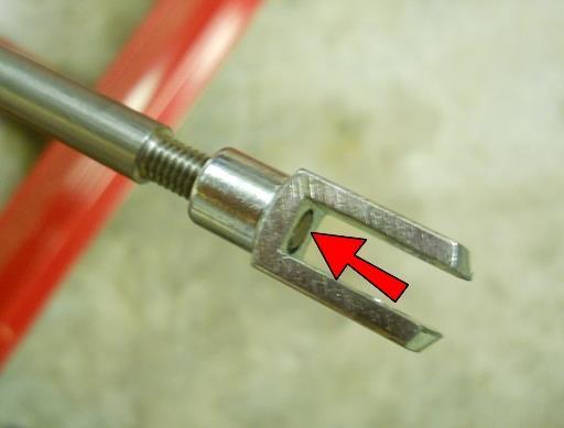 NOTE: Only thread the linkage end in as far in as the threaded area of the clevis, so it does