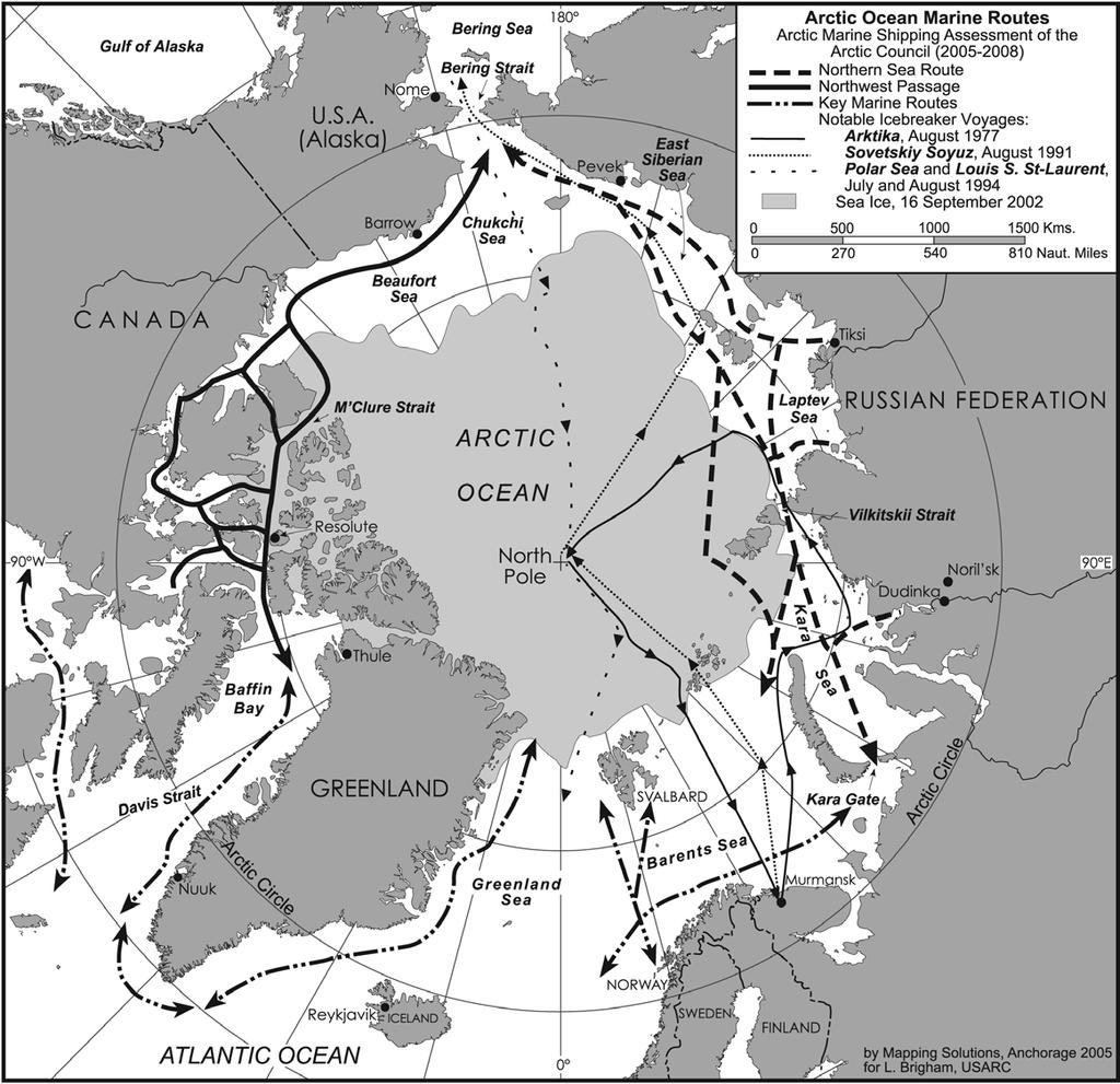 The Maritime Arctic of Today Snapshot of Summer 2004 Traffic ~ 5475 Ships