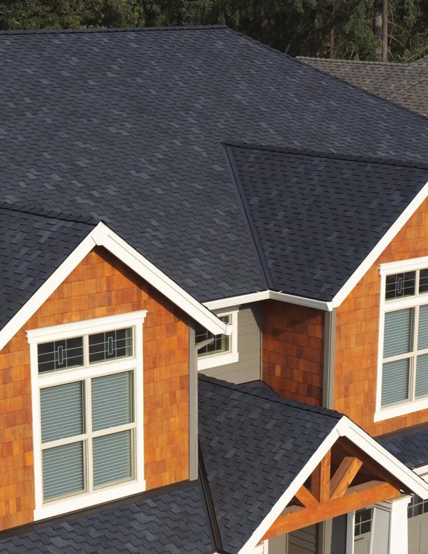 17 Woodcrest Shingles Thick, ruggedly beautiful Woodcrest shingles use their rustic and textured appearance to