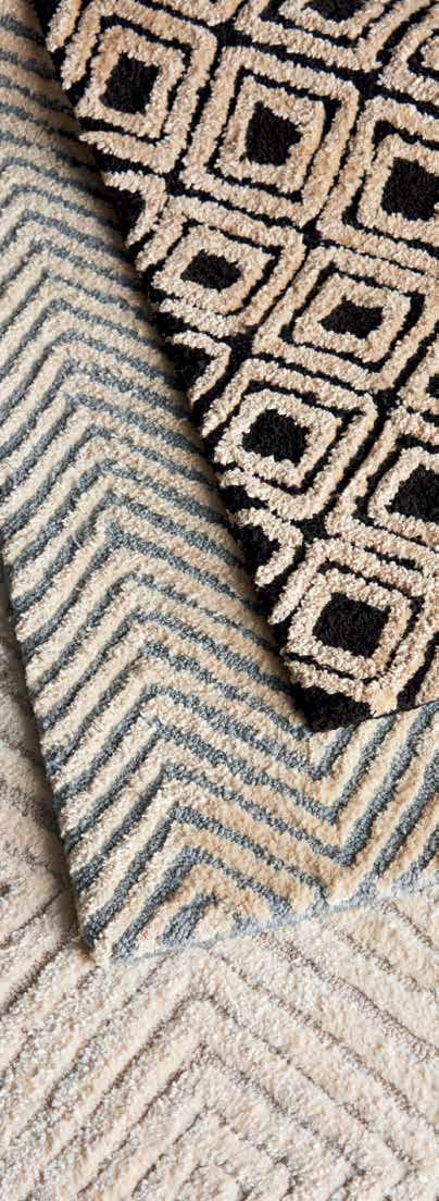 Expertly hand tufted with a mix of high and low piles for superb dimension and texture, these rugs will add a fabulous and fashionable