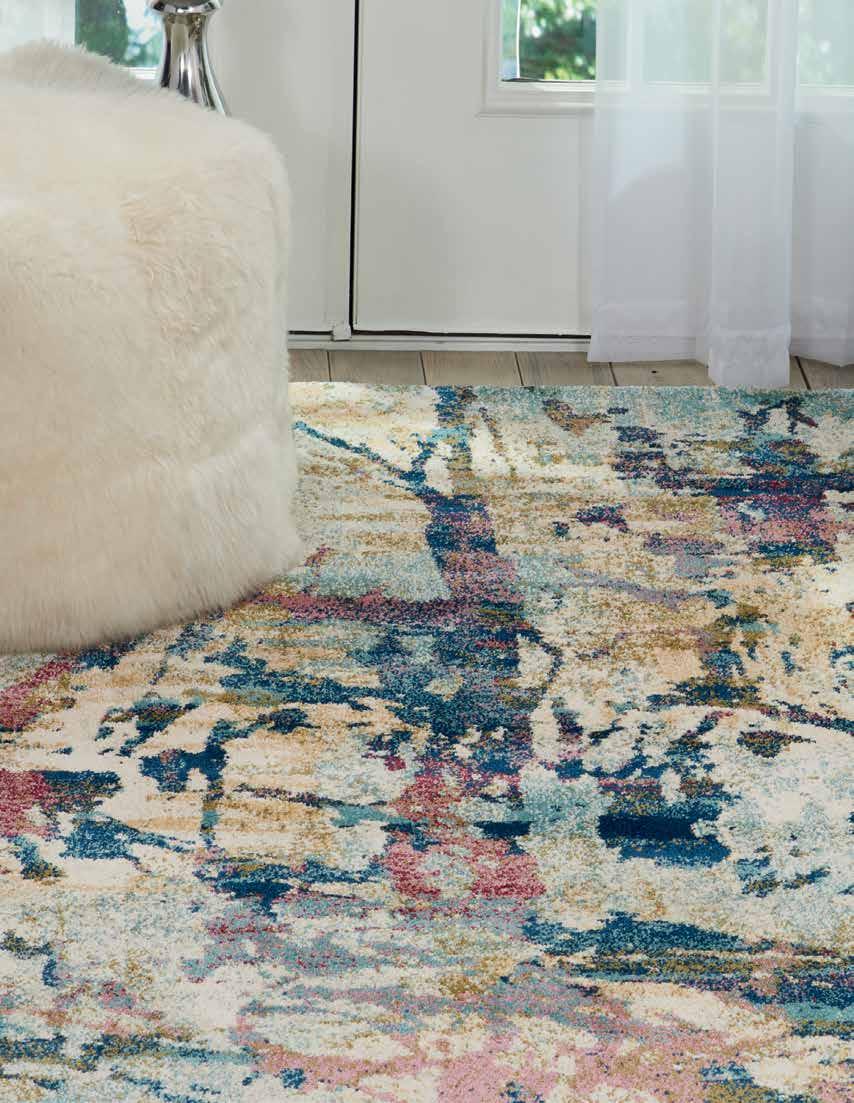 SHOWN FSS10 CRMTC FUSION COLLECTION The Fusion Collection by Nourison brings elements from contemporary and traditional rug designs