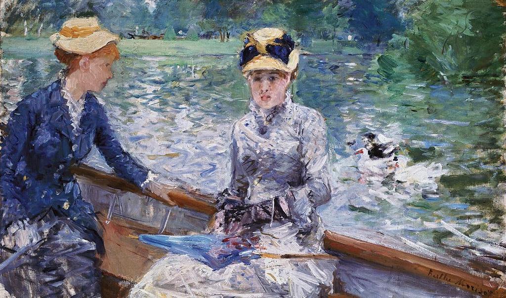 Artist: Berthe Morisot Title: Summer s Day Married to Manet s brother, very Medium: Oil on canvas loose painterly style, she like Size: 17 13 16 X 29 5
