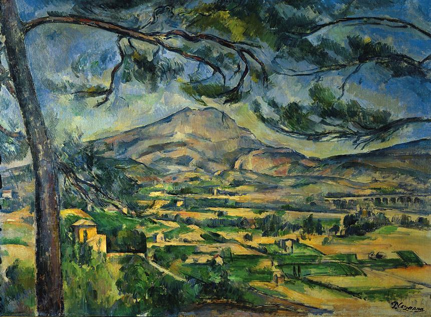 Artist: Paul Cézanne Title: Mont Sainte-Victoire Medium: Oil on canvas Size: 25 ½ X 32" (64.8 X 92.3 cm) Date: c. 1885 87 Source/ Museum: Courtauld Institute of Art Gallery, London. (P.