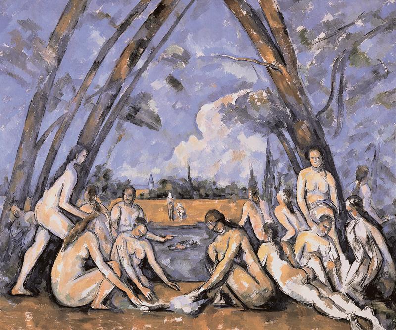 Artist: Paul Cézanne Title: The Large Bathers Medium: Oil on canvas Size: 6'10" X 8"2" (2.08 X 2.