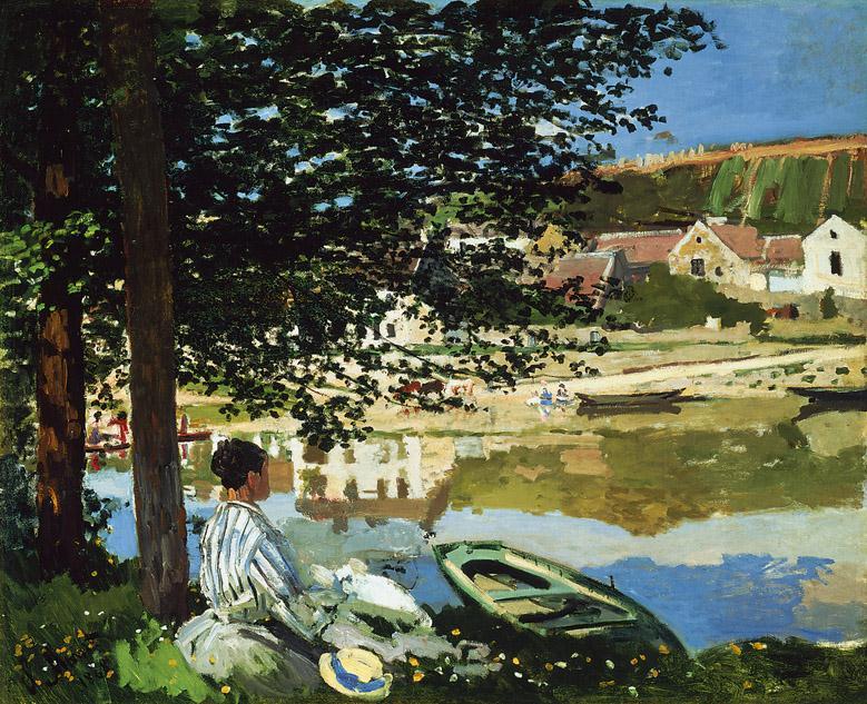 Artist: Claude Monet Title: On the Bank of the Seine, Bennecourt Medium: Oil on canvas Size: 32 X 39 ⅔" (81.5 X 100.7 cm) Date: 1868 Source/ Museum: Art Institute of Chicago.