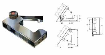 With angle plate with T-slots arranged side by side, as per DIN 650. The mounting plate can be exactly adjusted in two dimensions by means of a 5 -vernia.