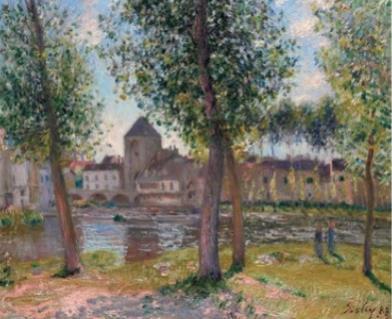 Lot 29, Alfred Sisley, a classic sunny Impressionist scene from 1888.