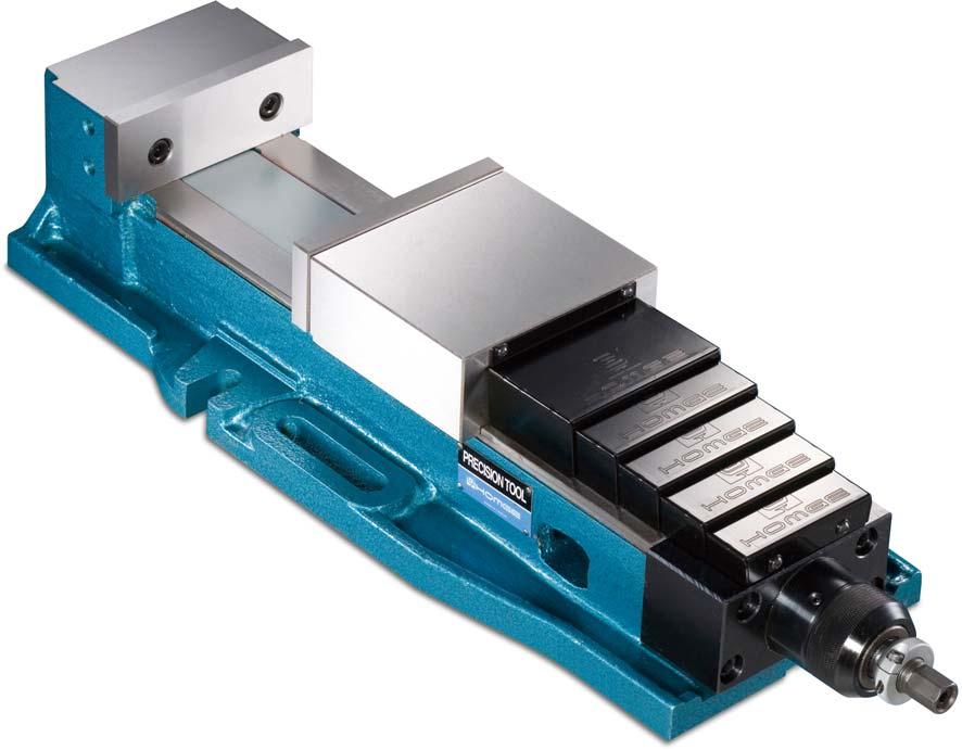52 VICES PATENTED 142711 M287204 V-28~29 MULTI-POWER FIXED ANGLE PRECISION VICE (EXTENDED TYPE) Model: HMAV-160, 200 The SUPER-OPENING design allows the jaws to open 310mm for HMAV-160 and 395mm for