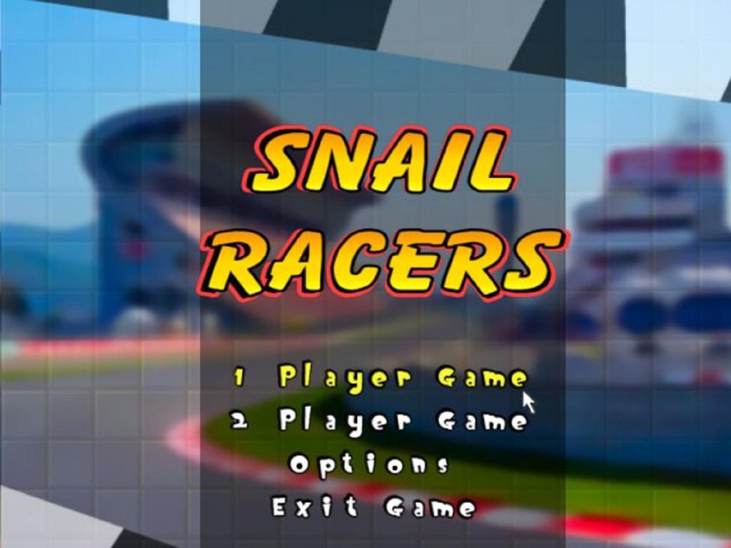 Title Screen Starting the Game Every time you start Snail Racers, the screen below will be shown: Initial screen In the screen above you can see 4 options, that can be identified when you hover the