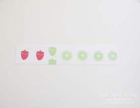 Step 9 From the Tart and Tangy stamp set, stamp the strawberry twice using a Real Red Classic Stampin Pad.