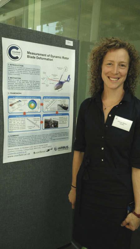 Figure 2. Simone about to give a project overview. In the long term it is intended to apply the developed technology to a helicopter in flight.