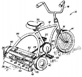Some more Pedal Operated Mower (#4455816) Pillow With Retractable Umbrella (#US6711769B1) Finger Mounted