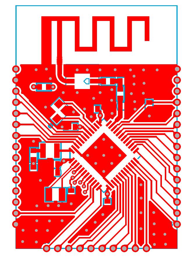 Fig 17. QN9080 QFN module board PCB layout top and bottom layers For more information about the PCB design, contact your local NXP representative. 2.