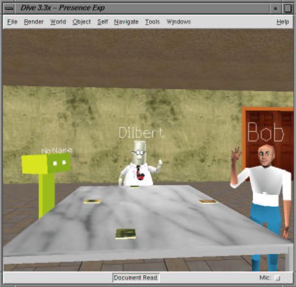 Participants are able to move around the room using the arrow keys.