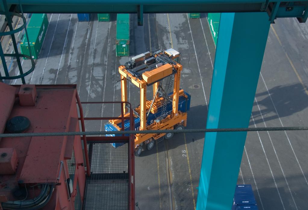 Improving efficiency in container harbour operation Automatic logging of pick-up and drop-off points for