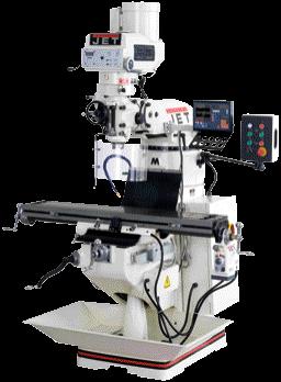 JTM-4VS MILLING / DRILLING Z MILLING / DRILLING Y X Head swivels ±90 and tilts ±45 back and forth Standard projecting arm operating panel JTM-4VS VERTICAL MILLING MACHINE WITH 3-AXIS DIGITAL READOUT