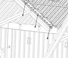 Repeat for the back edge of the Panel.** 3. Fit the top of the Wall into the groove at the bottom of the Roof Panel. Attach with screws.