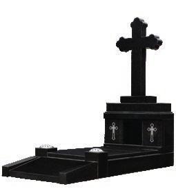 Cross sitting on two bases on full width candle box with cross design.