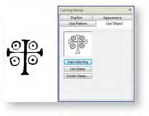 Carving stamps Click Start Selecting and select the target object. Click the Create Stamp button. The dialog opens.