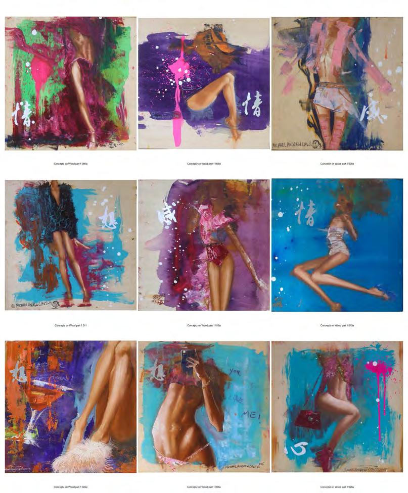 Concept on Woods series are series of painting, with a Fashion Design-like of figure painting, directly painted on a wood