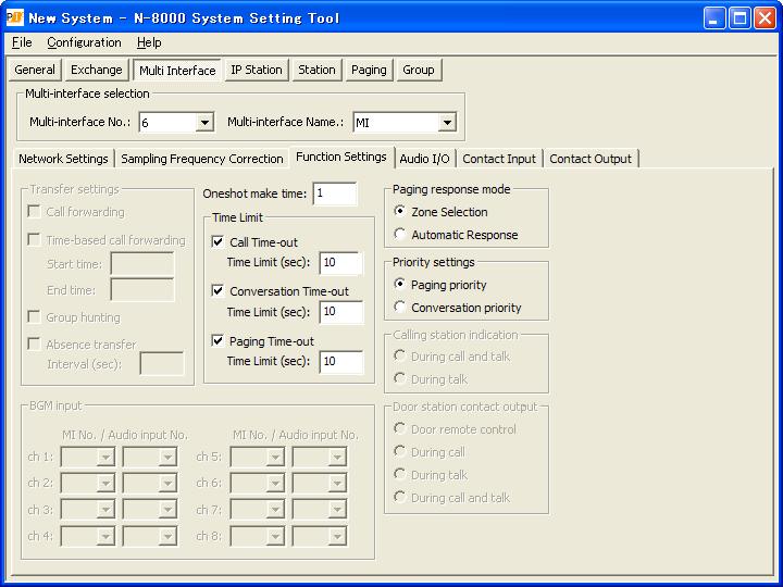 5.5.3. Function settings Chapter 5: SYSTEM SETTINGS BY SOFTWARE Multi Interface: Function Settings Step 1. Click "Function Settings" tab to display the following setting screen. Step 2.