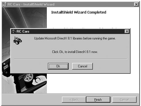 After the installation is complete, the program will check for installed DirectX 8.1 drivers. To successfully run the game check and update the drivers.