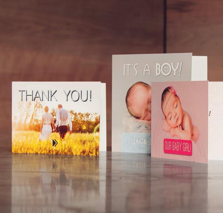 EXPRESS / CARDS OUR CARDS CAN BE PERSONALISED TO CREATE A STUNNING GREETING, BIRTH ANNOUNCEMENT OR THANK YOU CARD!