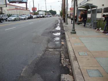 Figure 3.24. Bus pad pavement prior to replacement in North Hollywood, Calif. new precast panels shown in Figure 3.25 were placed in service immediately following a nighttime installation.