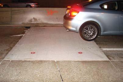 Figure 3.2. Eight-foot-long, full lane-width joint repair panel placed in a single lane. Figure 3.3. Six-foot-long, full lane-width joint repair panels in adjacent lanes.
