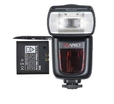 PIXAPRO Li-ION580 Manual Speedlite The PIXAPRO Li-ion580 Speedlite is a powerful manual speedlite and is the first in the industry to use a rechargeable 2000mAh Li-ion rechargeable battery.