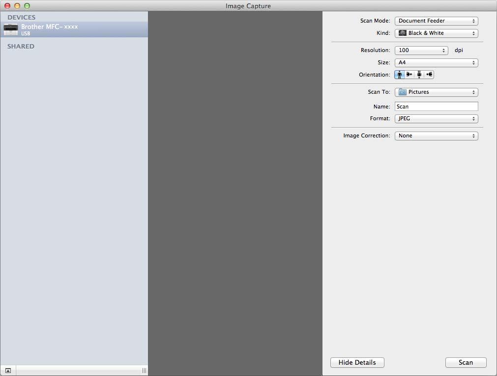 Scanarea Image Correction (Corecţie imagine): Prin setare manuală, puteţi ajusta valorile de Brightness (Luminozitate), Contrast (numai în versiunile cuprinse între OS
