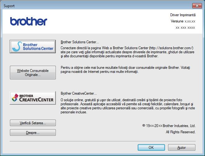 Imprimarea 1 (1) (2) (3) (4) (5) Brother Solutions Center (1) Brother Solutions Center (http://solutions.brother.
