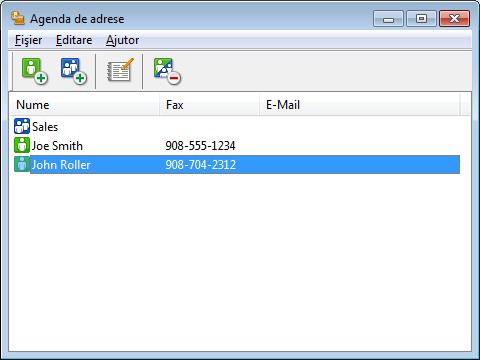 Aplicaţia Brother PC-FAX (pentru modelele MFC) Agendă adrese Brother 5 a Procedaţi conform uneia dintre metodele de mai jos: (Windows XP, Windows Vista şi Windows 7) Faceţi clic pe butonul Start,