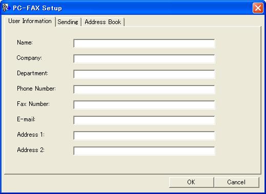 Aplicaţia Brother PC-FAX (pentru modelele MFC) Introducerea informaţiilor despre utilizator 6 Puteţi accesa User Information (Informaţii utilizator) din caseta de dialog pentru trimiterea unui PC-FAX