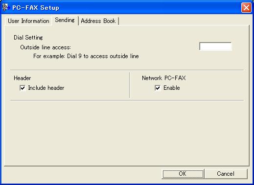 Aplicaţia Brother PC-FAX (pentru modelele MFC) Configurare a trimiterii 6 Din caseta de dialog PC-FAX Setup (Instalare PC-FAX), faceţi clic pe fila Sending (Trimitere) pentru a afişa ecranul de mai