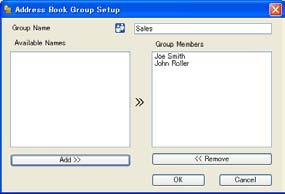 Aplicaţia Brother PC-FAX (pentru modelele MFC) Configurarea unui grup pentru difuzare 6 Puteţi crea un grup pentru a trimite acelaşi PC-FAX la mai mulţi destinatari, în acelaşi timp.
