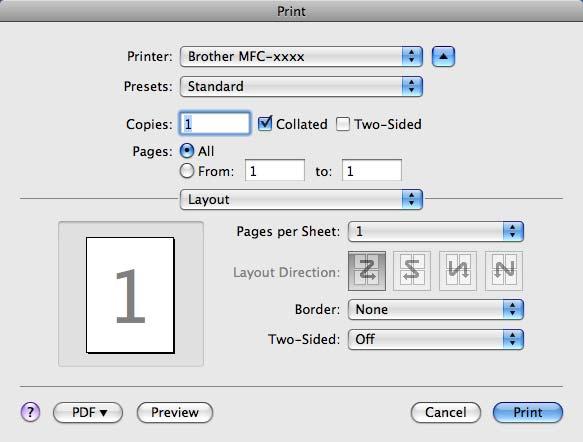 ControlCenter2 Înainte de a încheia configurarea butoanelor Copy (Copiere), selectaţi Printer (Imprimantă).